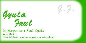 gyula faul business card